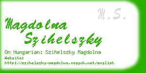 magdolna szihelszky business card